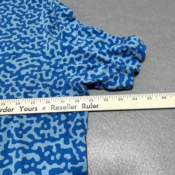 Nike Shirt Mens Large Cerulean Blue Contrast Just Do It Plaque Orange Geometric - Picture 9 of 10